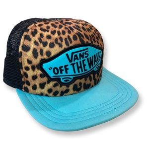 Vans Turquoise Leopard Print Trucker Hat